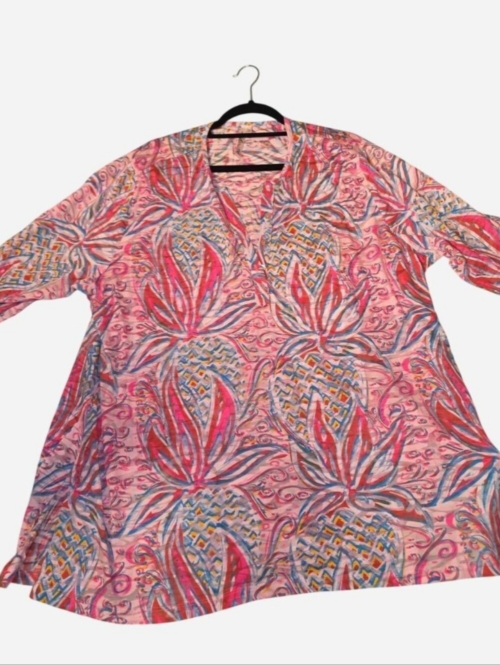 Multi Color Patterned Tunic Top